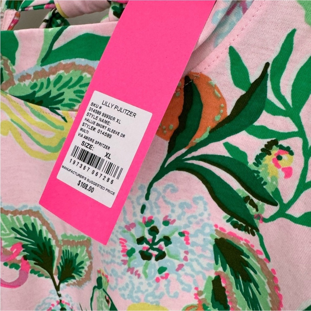 Lilly Pulitzer NWT Lilly Pulitzer Hallie Short Sleeve Dress Floral Size XL - Picture 11 of 12